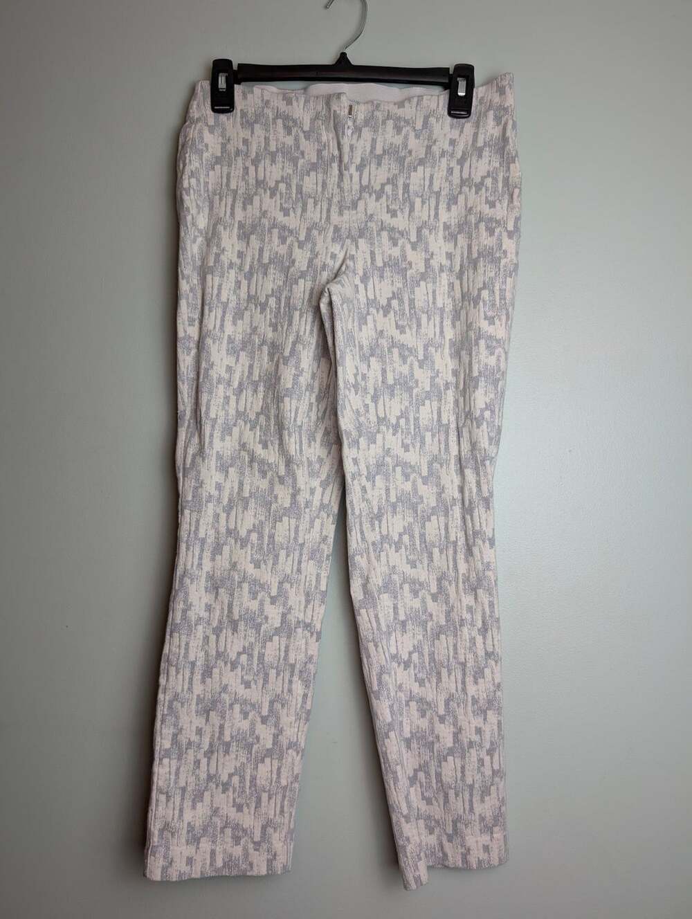 Corporatechic Patternedpants Alfani Metallic Jacquard Brushstroke Print Ankle